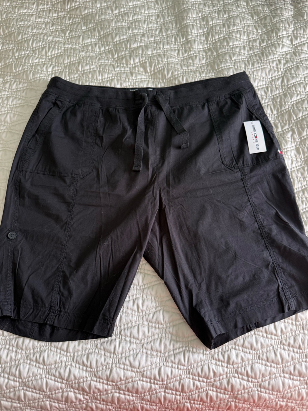 Tommy Hilfiger Black Athletic Shorts with Brand Hang Tag
